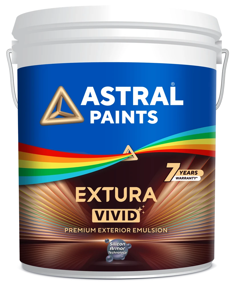 Astral Extura Vivid Premium Exterior Emulsion official packaging